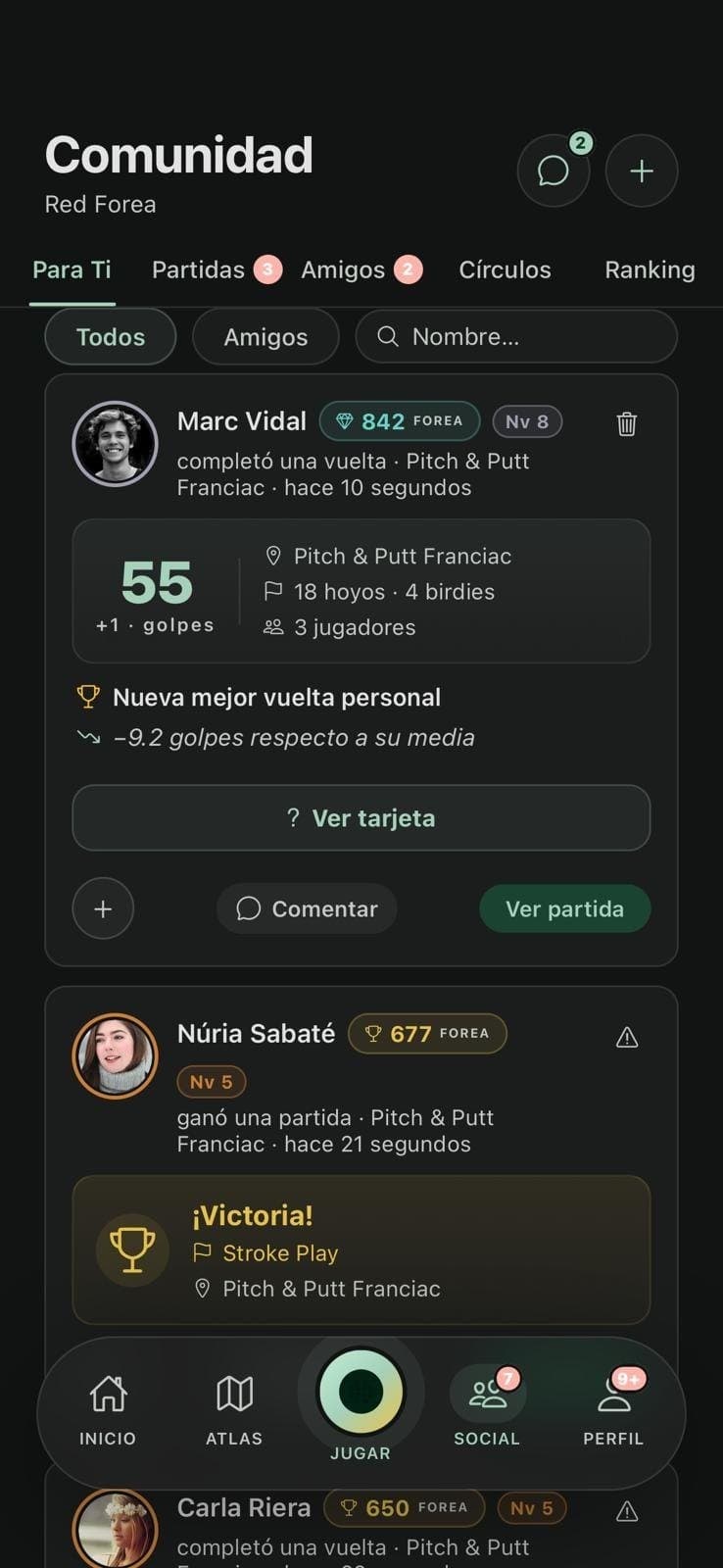 El muro de la comunidad, con una vuelta de 55 golpes y una victoria en Stroke Play