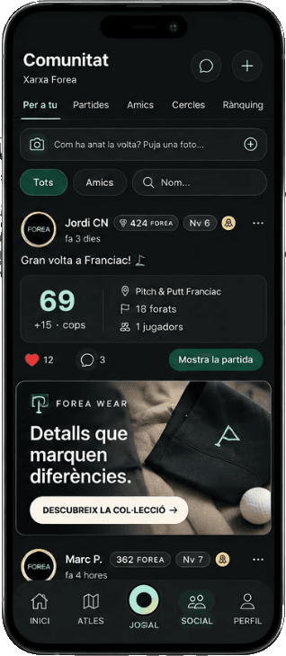 El muro de la comunidad con una pieza de marca entre las vueltas de los jugadores